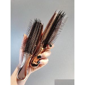Cepillos para el cabello Masr Brush Japonés Premium Head Scalp Shampoo Plástico Húmedo Desenredante Limpieza Peine Oro Rosa Entrega Rápida Produc Dhfim