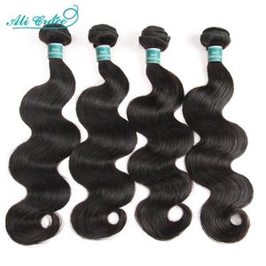 Bulks de cheveux Ali Grace Brésilien Body Wave 4 Packs Extension humaine Couleur naturelle 10-28 pouces 230508