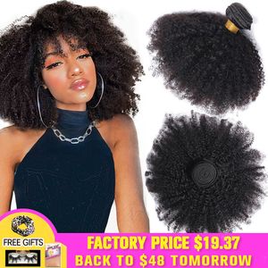 Hair Bulks Brazilian Afro Kinky Curly Human Bundles 4b 4c kinky Bulk Weave Bundle Deal Extensions Wholesale Yarra 230505
