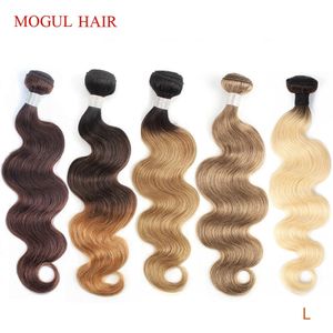 Cheveux en vrac MogulHair 1 Bundle Body Wave Ombre Honey Blonde Couleur Naturelle Highlight Brown 1B 613 Cheveux Indiens 10-30 inc 230607