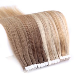 Cheveux en vrac Neitsi Extensions de cheveux Real Tape Ins Adhésif Naturel Cheveux Humains Raides 12 