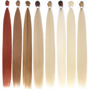 Cheveux en vrac Extensions de cheveux raides résistant à la chaleur faisceaux de cheveux synthétiques colorés haute température Cosplay cheveux blonds bruns 230407