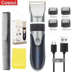 Hair Clipper Electric Barber Clairs Trimmers for Men Adults Kids Kidslesslesslessless Reccharteable Hair Cutter Machine Professional Hair Trim 240408