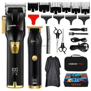 Hair Clippers Professional Hair Clipper Set for Men Rechargeable Hair Trimmer with LCD Digital Display Electric Clipper Black and Gold