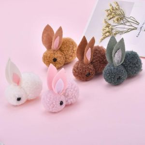 Pinzas para el pelo 15 piezas 51 66 MM 3D fieltro de lana hecho a mano Kawaii Animal muñeca artesanía ajuste niñas joyería diadema sombrero arco parche