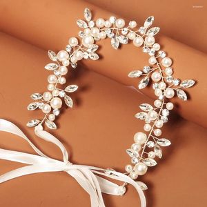 Pinces à cheveux 4 pièces, bandeaux de perles en strass brillants, accessoires de bande de ruban pour dames, bijoux de mariage, vente en gros