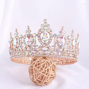 Pinces à cheveux baroques pour femmes, couronne ronde en strass en forme de cœur, diadème de fête de mariée