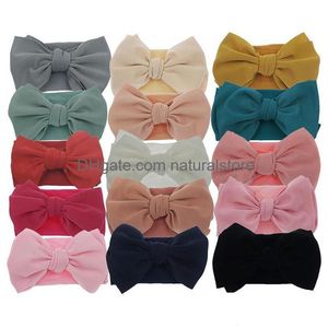 Clips de cabello Barrettes 15 PC/Lote Baby Turban Headband Bows Headwraps Lindo Props para niños Props Accesorios infantiles para niños Bow Dhrd6