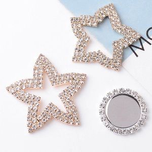 Pinzas Para El Cabello Pasadores 2 Piezas Accesorios De Cristal Garra De Soldadura Cadena Estrellas Base Redonda Hebilla De Diamante Aleación De Joyería Material De Bolsa De Ropa Diy