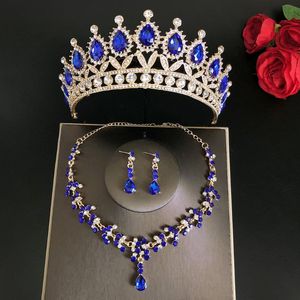 Pinces à cheveux Barrettes Couronne de mariée Costume trois pièces Coiffure de mariage Collier Boucles d'oreilles Style coréen Accessoires de robe de super fée