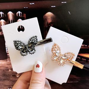 Pinces à cheveux Barrettes pour femmes lumière luxe papillon cristal épingle à cheveux à la mode géométrique breloques accessoires bijoux en gros