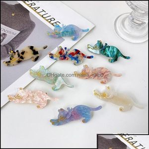 Pinzas para el cabello Barrettes Pinzas para el cabello Barrettes Longitud de la joyería 8 Cm Corea Gato de dibujos animados en forma de explosión Mujeres Mti Color Ácido acético Animal H D Otnsb