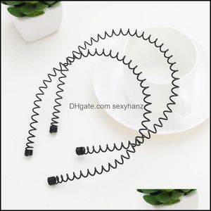 Clips de cabello Joyas Joyas simples Herramientas de estilo de cabeza unisex Mujeres negras onduladas Banda de aro de Hoop Sport Tiara Aessories Mens Drop