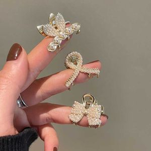 Pinzas para el cabello Barrettes Perla Rhinestone Mini Garra Retro Diamante Flor Mujeres Niñas Clip De Cangrejo Horquillas Pequeñas Accesorios De Cangrejos Z0607