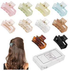 Pinzas para el cabello Barrettes Garra pequeña para mujeres Niñas Tiny Thin / Medium Thick 1 5 pulgadas Mini Jaw Matte Rec Clip antideslizante con Gif Dhseller2010 Amopz