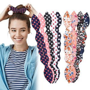 Clips de cheveux Barrettes Femmes Eart Sponge Twist Clip de style bâton Bun Maker Braid Magic Tools Accessoires Floral Polka Dot Femme Hairb