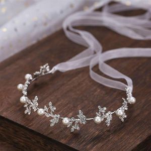 Coix de cheveux Bride Wedding Pearl Bandons de la demoiselle d'honneur Brimestone Hairbands Super Fairy Gold / Silver Color Metal Bijoux pour les femmes Girls