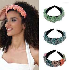 Pinces à cheveux grosses fleurs bandeau pour femmes mode à la mode été plage Festival Floral à la main porter bandeau bijoux accessoires