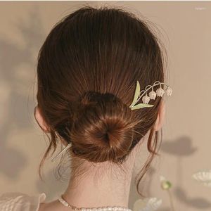 Pinzas Para El Cabello Convallaria Flor Horquilla Nicho Diseño Temperamento Elegante Metal Chino Simple Versátil Accesorios De Joyería Para Mujeres