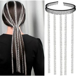 Pinces à cheveux décoration gland chaîne bandeau pour femmes à la mode Punk personnalité postiche peigne mariée mariage bijoux accessoires
