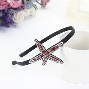 Pinzas para el cabello, aro de moda, regalo, cabeza Simple con forma de estrella de mar, tocado portátil para lavado de cara, venta al por mayor