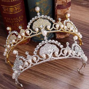 Pinces à cheveux mode coquille en forme de mariée couronne diadème strass simulé perle chapeaux fête anniversaire bijoux accessoires 2023