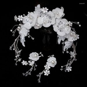 Pinces à cheveux fleur perles bandeau de mariée exquis perlé pétale ensemble diadème Style bandes accessoires de mariage