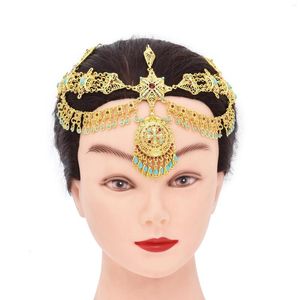 Pinces à cheveux dorées, accessoires ethniques traditionnels pour femmes, tribu turque afghane, chaîne de tête de mariage, bijoux féminins kurdes