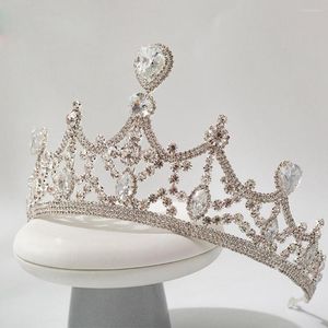 Pinzas para el cabello, corona de novia de platino lujosa, accesorios de boda con incrustaciones hechas a mano, sombreros de diamantes de imitación brillantes que se pueden personalizar