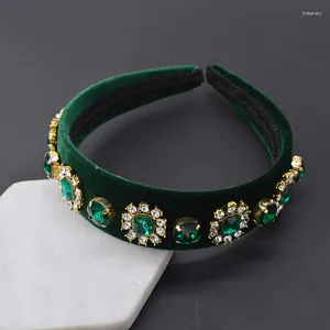 Pinces à cheveux diadèmes verts, couronne Baroque, bandeau de luxe en cristal pour femmes, strass rouge, accessoires, bijoux de mariage