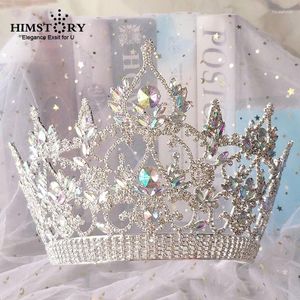 Coiffes Himstory Dubai Thai Luxury Big AB RHINESTONS MARIAGE TIARAS ROND TIARAS SAUDI ARABIA reine Princesse Crown Pageant