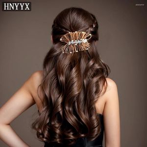 Clips de cheveux Hnyyx Crystal Clip Sparkling Rhinestone Piece Orange Fashion Headwear Wedding Party Bijoux Daily Headress A77