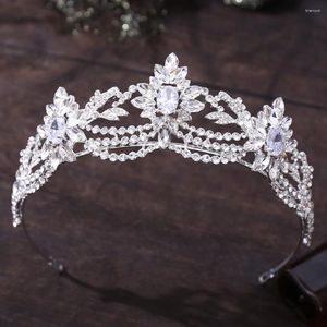 Clips de cheveux Tiaras en cristal de luxe et couronnes Rigiane Prom Diadem Crown for Women Bridal Wedding Accessories Bijoux Tiara Cadeau