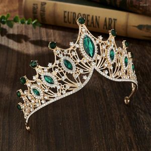 Pinzas para el pelo, corona barroca de Metal, adornos brillantes elegantes, Tiara de princesa, tocado nupcial con diamantes de imitación para boda