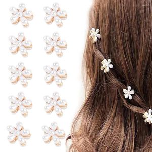 Pinces à cheveux perle strass Mini griffe fleur femmes filles pince crabe petites épingles à cheveux crabes accessoires de mariage H060