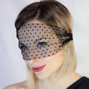 Pinces à cheveux Sexy noir maille visage couverture masque pour les yeux fil pansement voile coiffure pour fille rétro bandeau amusant dentelle accessoires