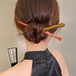 Pinces à cheveux simples de Style rétro chinois, épingles à cheveux sculptées ondulées faites à la main pour femmes, accessoires de bijoux de Style