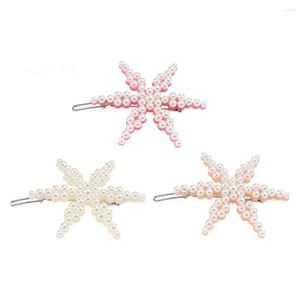 Clips de cabello CLIP de perlas Estrellas para mujeres para mujeres Fina Celulosa Acetato Accesorio Ornamento Joyería Tiara Boda