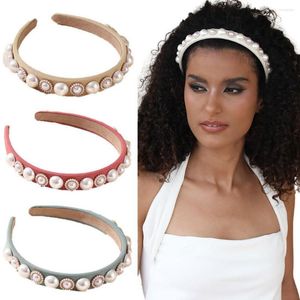 Pinces à cheveux mince blanc simulé perle bandeau pour femmes mode perle court cerceau bande fête élégant joli bandeau filles accessoires