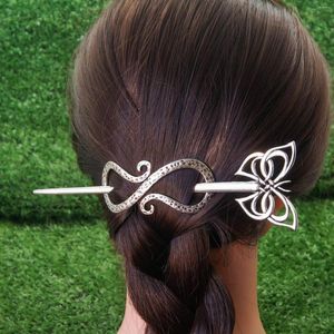 Pinces à cheveux Vintage celtique infini coeur papillon bâton lune papillon fourchette Barrette Dragon Clip