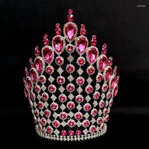 Clips de cheveux Tiaras et couronnes de luxe en gros de luxe et couronnes Targe Tall Pageant Crown For Women