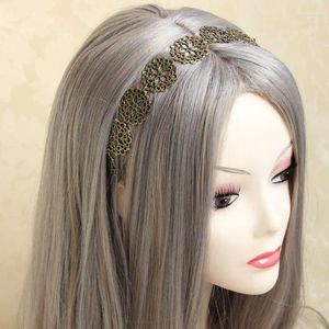 Pinzas para el cabello para mujer y niña, aro de múltiples flores, redondo, aleación de bronce, guirnalda de Metal, banda elástica elástica, diadema étnica, diadema Vintage Retro