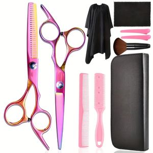 Kit de ciseaux de coupe de cheveux ciseaux de coiffure professionnels peigne de coiffure pince à cheveux outils de coiffure pour Salon usage domestique