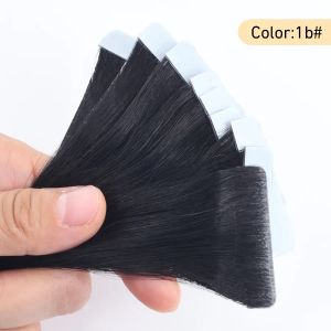Kits d'extension de cheveux Extensions Neitsi Pu Skin Weft Invisible Tape en naturel droit humain 16 20 24 adhésifs sans couture goutte à la main Dhgiw