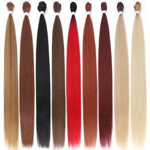 Hair pieces Straight Hair Bundles Extensions Smooth Ombre Hair Weaving 36Inch Super Long Synthetic Straight Hair Bundles Full to End 230504