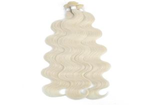 Poix de cheveux Corps blancs Poules d'onde synthétiques Couleur de tissage naturel 4 Piano marron Blonde rose violet Bleu Extensions 22101188242378852152