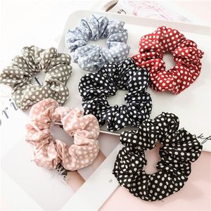 Hair Ring Women Cotton Round Dot Ponytail Strip Hair Rope Girls Elastic Chiffon Headwear Hair Accessories Scrunchies Holder