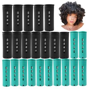 Bigoudis Grand Perm Rods Set 20 pcs Vert Noir Jumbo Cheveux Naturels Vague Froide Long Rouleau De Cheveux Courts Bigoudis Coiffure Coiffure 230505