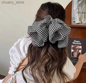 Cabeto de goma Retro Vintage Big Bow Hair Claw Clips Barrette Barrette For Women Girls For Holiday Gift Accesorios para el cabello adorno Y240417