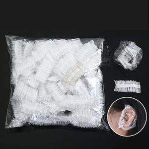 Hair Salon 100pcs Disposable Ear Cover Protector for Dyeing Caps Bath Shower Earmuffs Hairdressing Tools Barber Accessories 231102